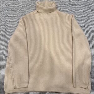 Jenni Kayne Beige Turtleneck Sweater - 100% Cashmere